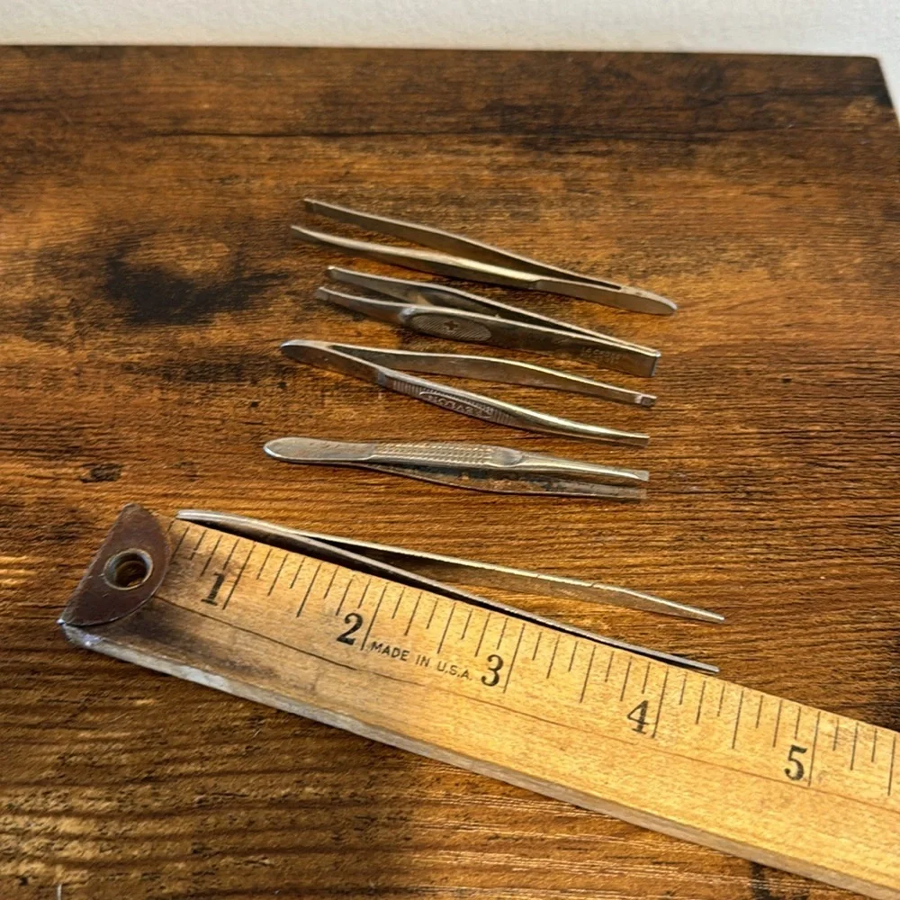 5 Vintage tweezers 2 Revlon 1 LaCross two unknown
